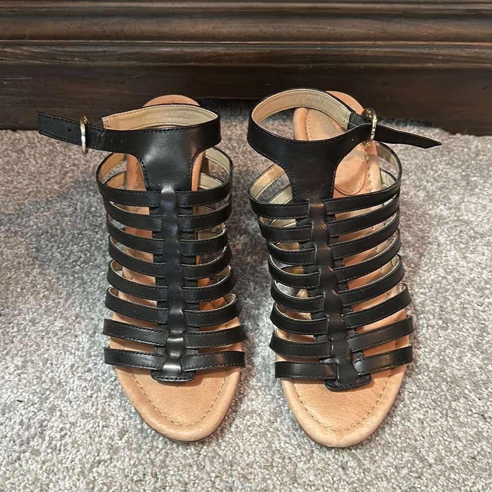 Dr Schools Original Collection black leather sandals